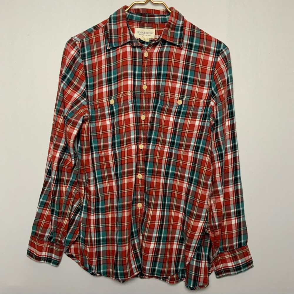 Ralph Lauren Denim & Supply Men’s Sz Small Red Plaid Flannel Button Down Shirt